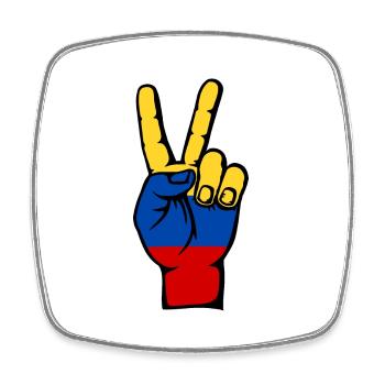 Colombia Flag Peace Symbol - Square fridge magnet - white - Front