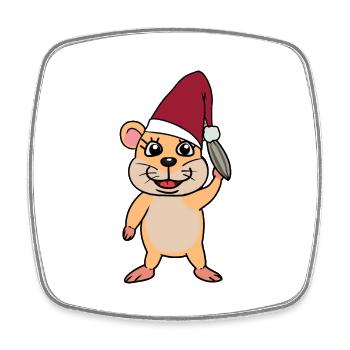 Rongeurs, hamsters, rongeurs, enfant, Père Noël - Magnet carré - blanc - Devant