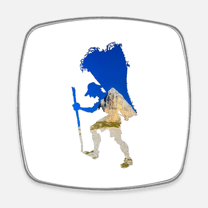 Mountaineer - Square fridge magnet - white