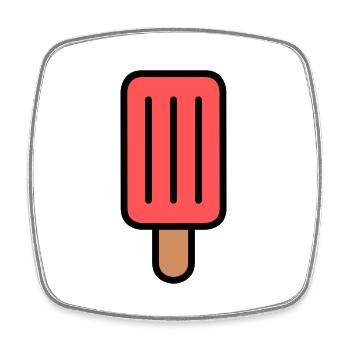 red popsicles - Square fridge magnet - white - Front
