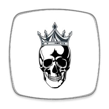 Skull King Crown - Square fridge magnet - white - Front