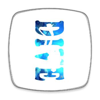 DIVE - Square fridge magnet - white - Front