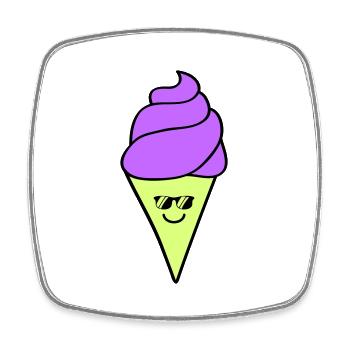 icecream - Viereckiger Kühlschrankmagnet - Weiß - Vorne