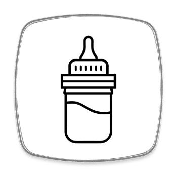 Flasche - Viereckiger Kühlschrankmagnet - Weiß - Vorne