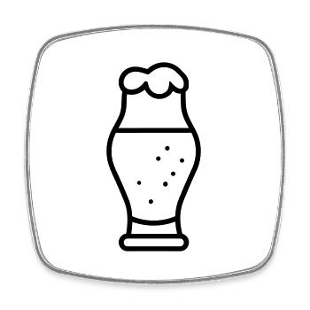 Beer - Square fridge magnet - white - Front