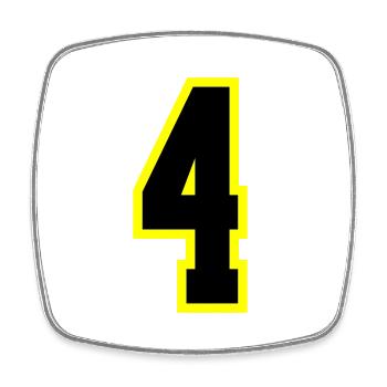 4 Number Leotard - Square fridge magnet - white - Front
