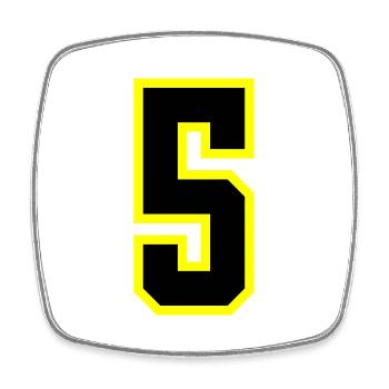 5 Number Leotard - Square fridge magnet - white - Front
