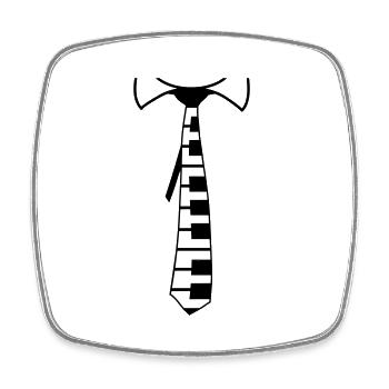 Suit Tie Piano Instrument Keys Music Fun - Square fridge magnet - white - Front
