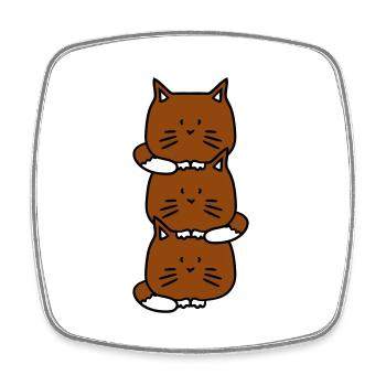 3 chats mignons l’un sur l’autre tour trois amis équipe - Magnet carré - blanc - Devant