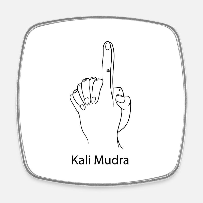 Yoga Meditation Spa Mudra - Square fridge magnet - white