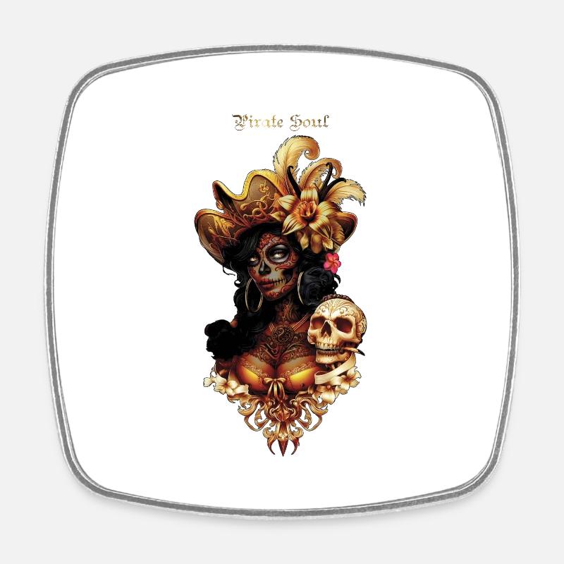 Pirate Catrina - Square fridge magnet - white