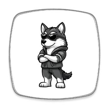Husky Hund Cool - Viereckiger Kühlschrankmagnet - Weiß - Vorne