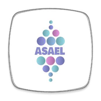First name Asael - Square fridge magnet - white - Front