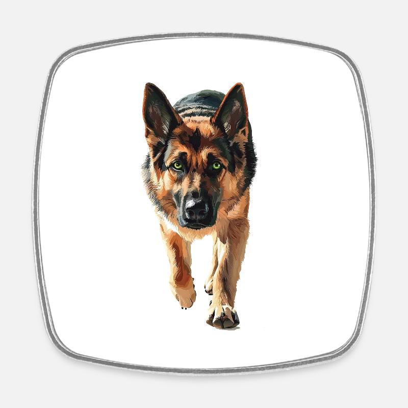 Deutscher Schäferhund - Viereckiger Kühlschrankmagnet - Weiß