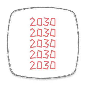 2030 - Square fridge magnet - white - Front