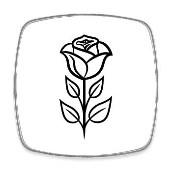 Rosa Blume - Viereckiger Kühlschrankmagnet - Weiß - Vorne