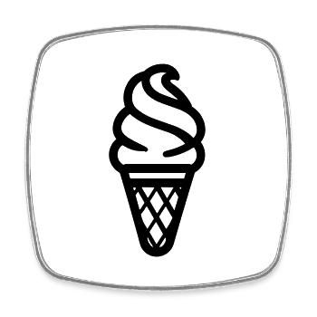 Eis - Viereckiger Kühlschrankmagnet - Weiß - Vorne