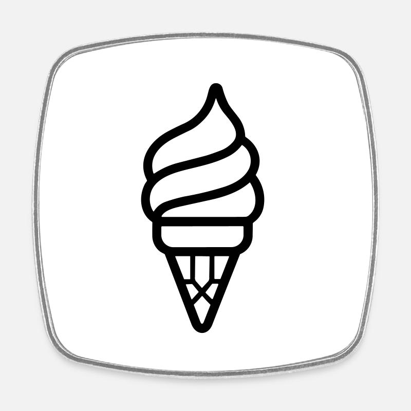 Eis - Viereckiger Kühlschrankmagnet - Weiß