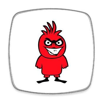 Parrot Bird Stares Nasty Aggressive Rage - Square fridge magnet - white - Front