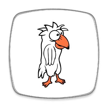 Parrot bird looks funny stupid anxious confused - Square fridge magnet - white - Front