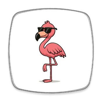 Bande dessinée Flamingo - Magnet carré - blanc - Devant