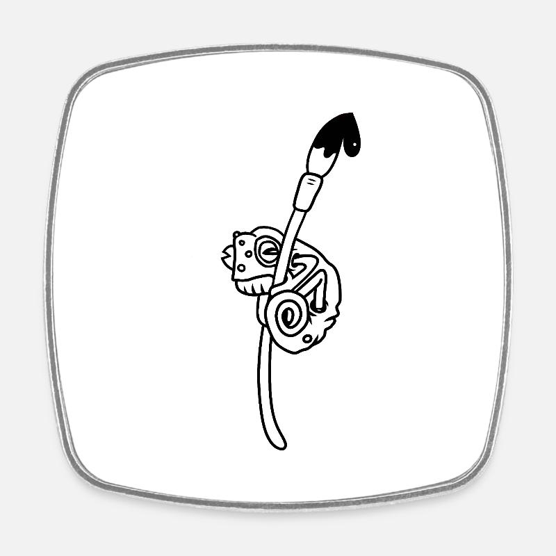 Chameleon - Square fridge magnet - white