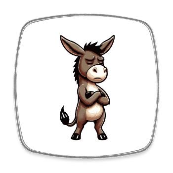 Donkey Donkey Donkey Holder Muli Long-Eared Donkey Muli - Square fridge magnet - white - Front