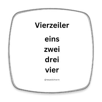 Vierzeiler - schwarze Schrift - Viereckiger Kühlschrankmagnet - Weiß - Vorne