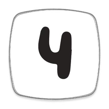 4 - Viereckiger Kühlschrankmagnet - Weiß - Vorne