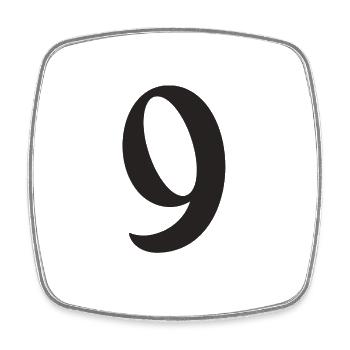 9 - Square fridge magnet - white - Front