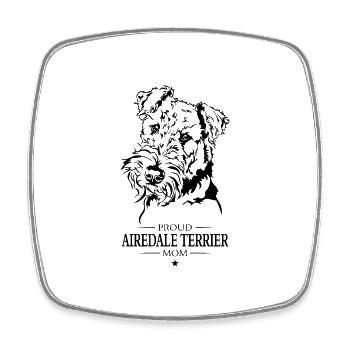 Airedale Terrier Mom Hunde Hund Wilsigns - Viereckiger Kühlschrankmagnet - Weiß - Vorne