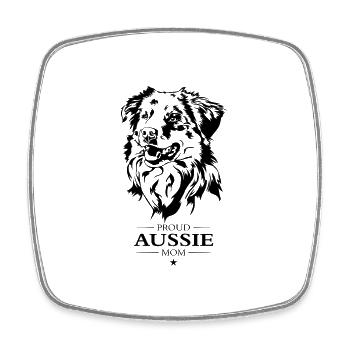 Aussie Mom Dogs Australian Shepherd Dog Wilsigns - Square fridge magnet - white - Front