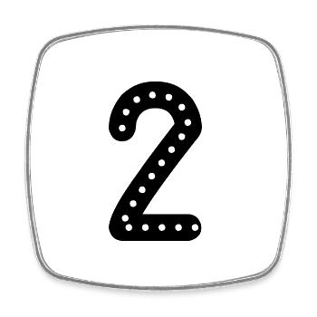 2 JAHRE. 2. JAHRESTAG. GEBURTSTAG 2 JAHRE. Zwei - Viereckiger Kühlschrankmagnet - Weiß - Vorne