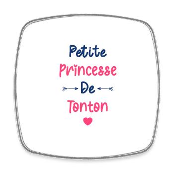 Petite princesse de Tonton - Magnet carré - blanc - Devant