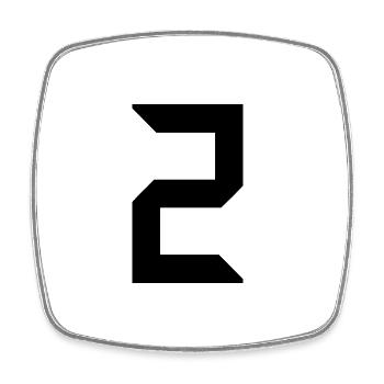 2 JAHRE. 2. JUBILÄUM. GEBURTSTAG 2 JAHRE. 2 - Viereckiger Kühlschrankmagnet - Weiß - Vorne
