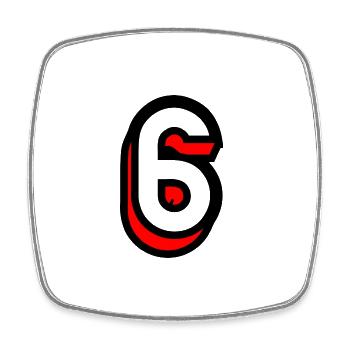 6. 6 YEARS. 6th ANNIVERSARY. BIRTHDAY 6 YEARS. SIX - Square fridge magnet - white - Front