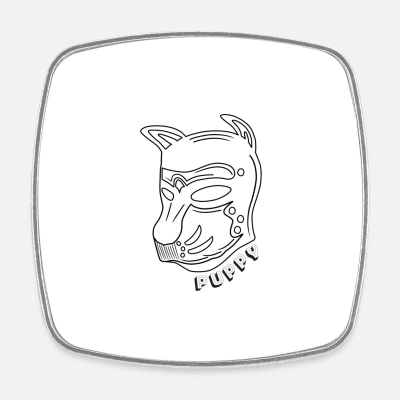 Chiot Style 03 - Magnet carré - blanc