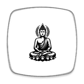 Meditation Harmonie Yoga Buddha Thai Tattoo Style - Viereckiger Kühlschrankmagnet - Weiß - Vorne