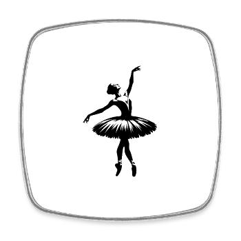 Ballerina pointe dance for dance lovers - Square fridge magnet - white - Front