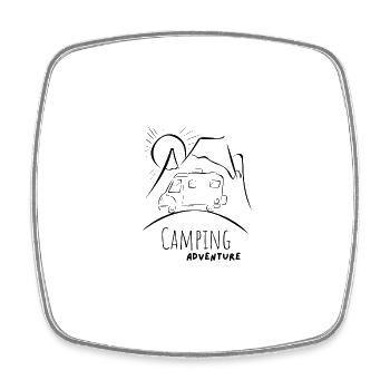 Camping - Viereckiger Kühlschrankmagnet - Weiß - Vorne