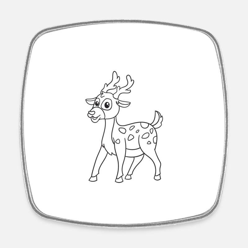 Reh, Rehe, Hirsche, Geschenk - Viereckiger Kühlschrankmagnet - Weiß