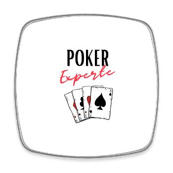 Poker Expert - Magnet carré - blanc - Devant