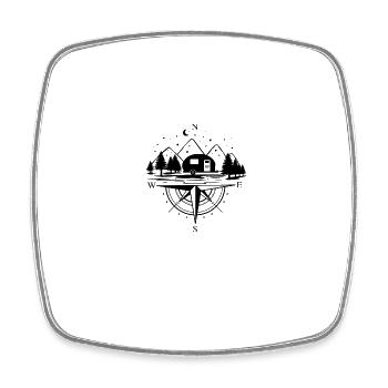 Caravan Camping Fun Camping - Square fridge magnet - white - Front