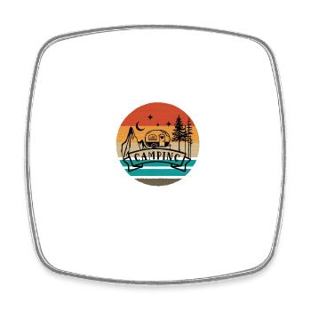 Caravan Camping Fun Camping - Square fridge magnet - white - Front