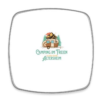 Camping Im Freien Ist Das Bessere Altersheim - Viereckiger Kühlschrankmagnet - Weiß - Vorne