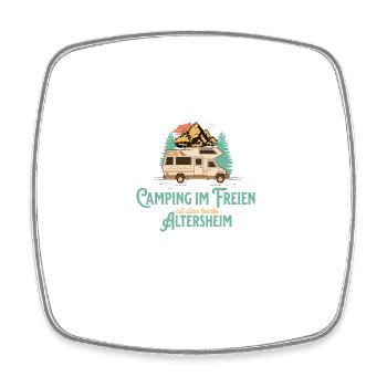 Camping Im Freien Ist Das Bessere Altersheim - Viereckiger Kühlschrankmagnet - Weiß - Vorne