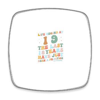 19th birthday Man Woman 2023 Funny Groovy Life - Square fridge magnet - white - Front