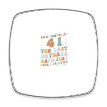 41st birthday Man Woman 2023 Funny Groovy Life - Square fridge magnet - white - Front