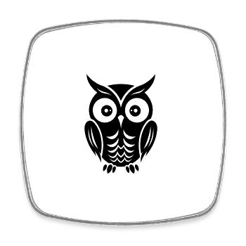 Owl - Square fridge magnet - white - Front