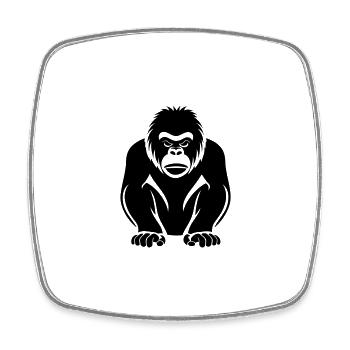 Gorilla - Viereckiger Kühlschrankmagnet - Weiß - Vorne